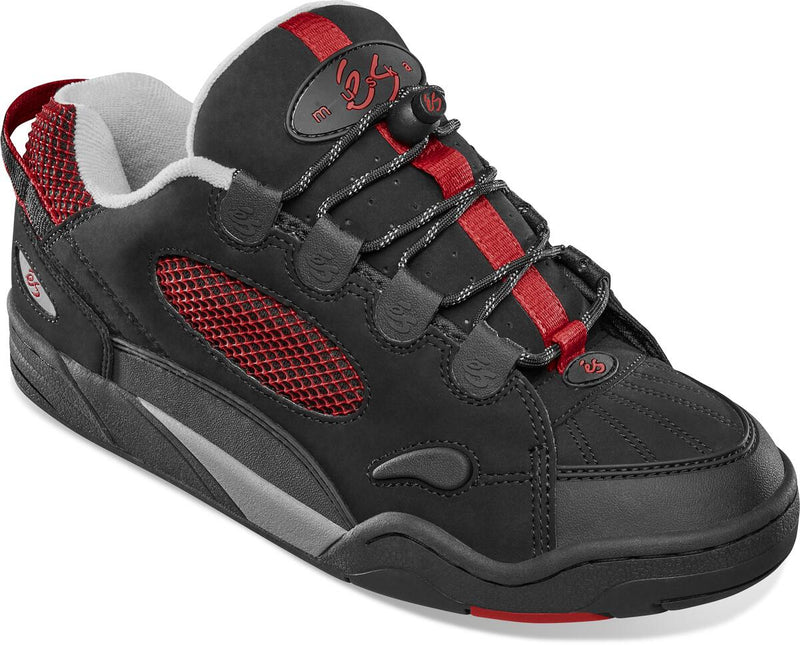 éS THE MUSKA Black / Red Skate Shoes