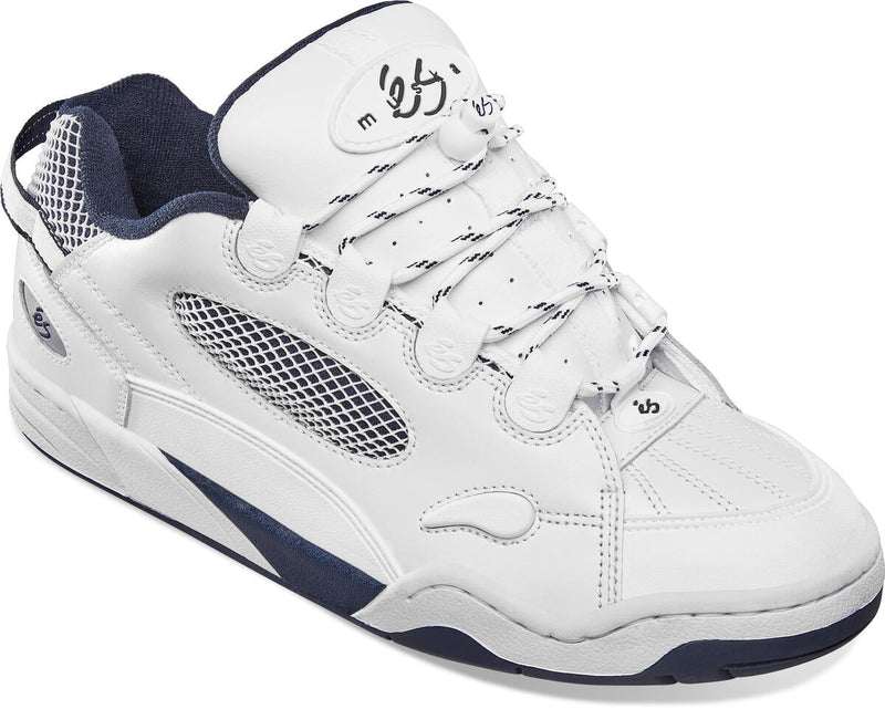 éS THE MUSKA White / Navy Skate Shoes