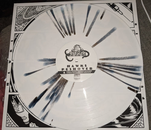 Hawks - Push Over White With Black Splatter Color LP Vinyl Record