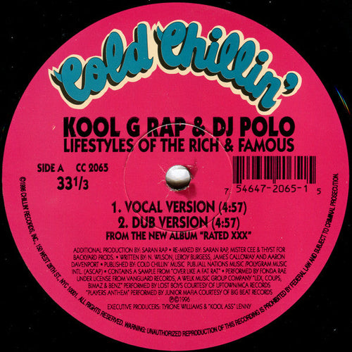 Kool G Rap & DJ Polo – Lifestyles Of The Rich & Famous Vinyl LP Record *Sealed 1996 Release*