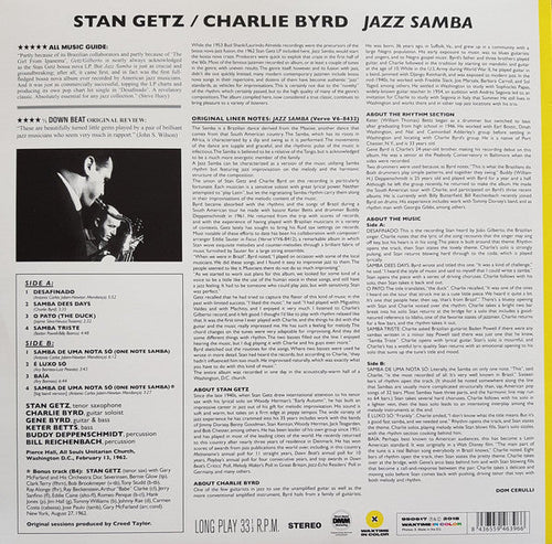 Stan Getz / Charlie Byrd – Jazz Samba 180G Yellow Color Vinyl LP Record