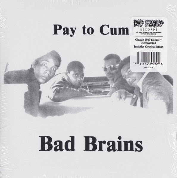 Bad Brains - Pay To Cum Vinyl 7" Record