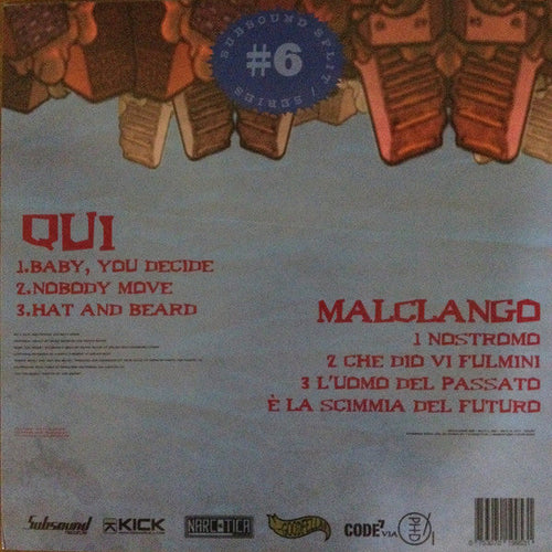 Qui / MalClango – Subsound Split Series #6 Blue Color 180G Vinyl LP Record *Italian Import*