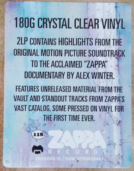 Soundtrack - Frank Zappa – Zappa OST 2xLP Clear Color Vinyl LP Record