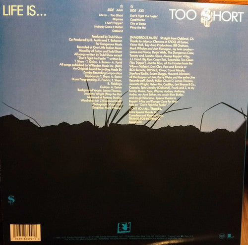 Too $hort - Life Is...Too $hort Blue Color Vinyl LP Record