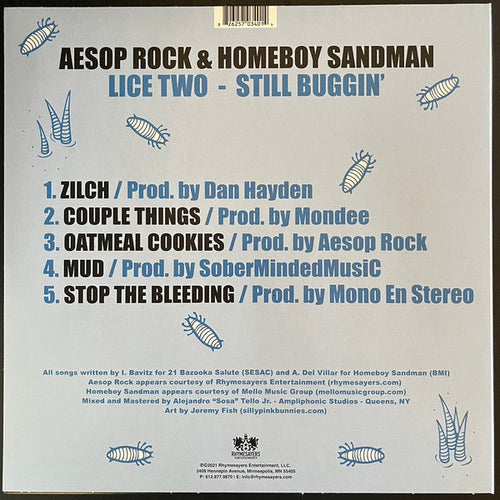 Aesop Rock & Homeboy Sandman – Lice Two - Still Buggin' Vinyl LP Record