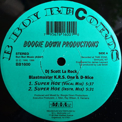 KRS One / Scott La Rock / D-Nice / Boogie Down Productions - Super Hoe / Scott LaRock Megamix Vinyl LP Record *SEALED 1998 RELEASE*