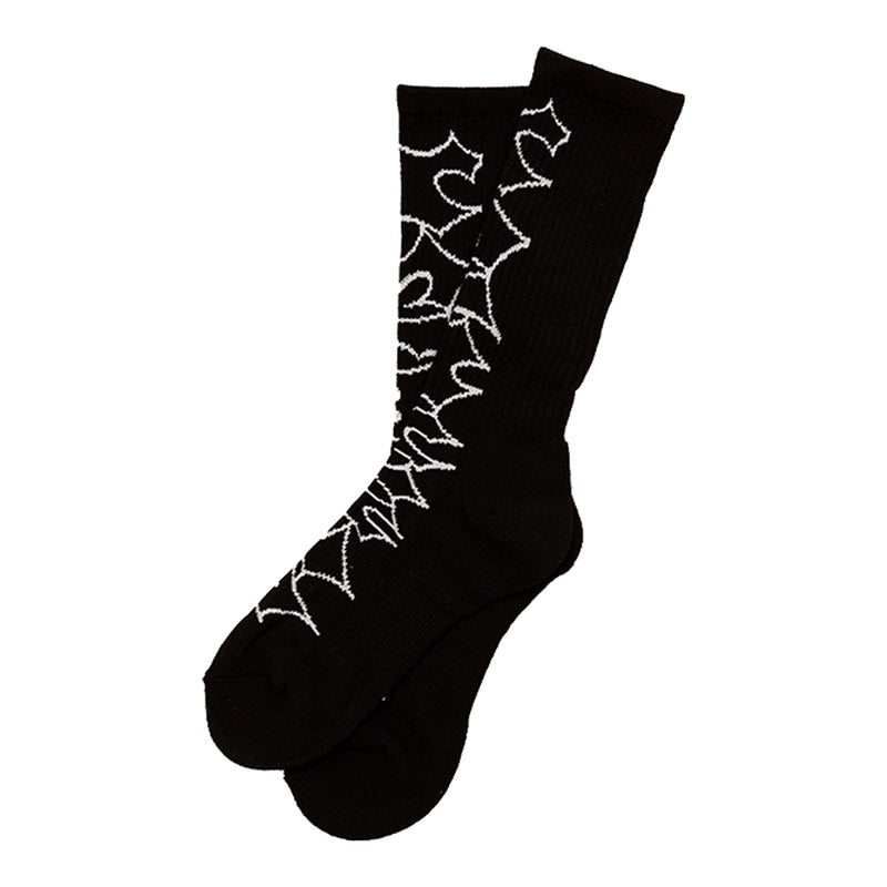 DW HEAVY LOGO CREW SOCKS BLK