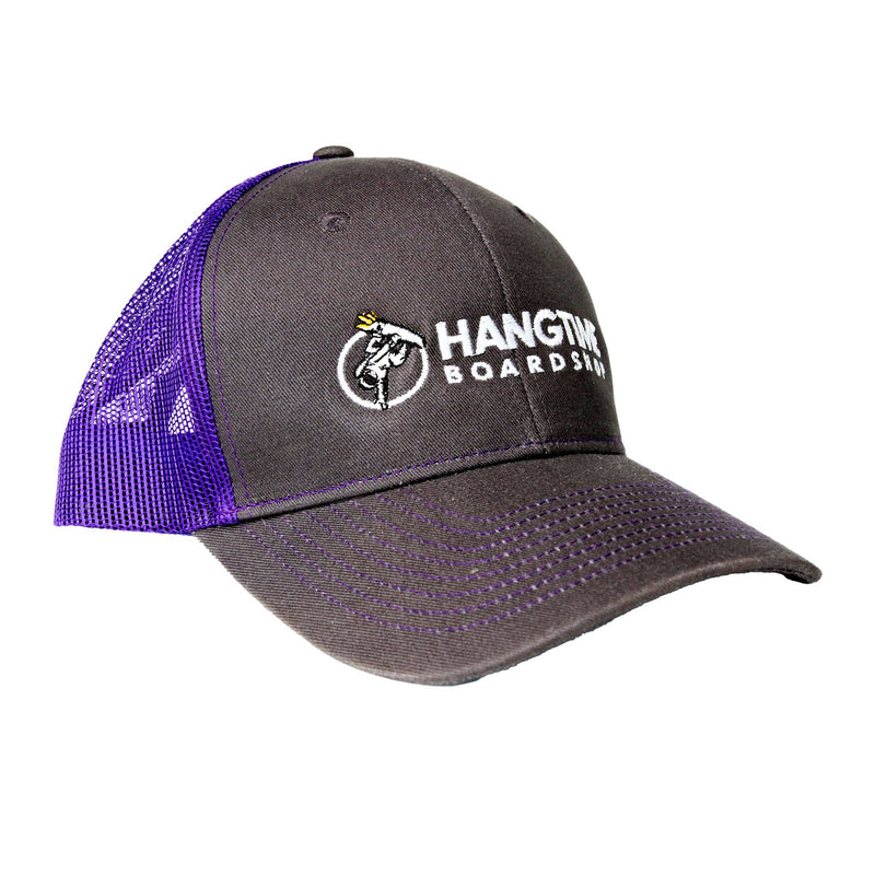 Hang Time Snapback Trucker Cap - Dark Grey / Neon Blue