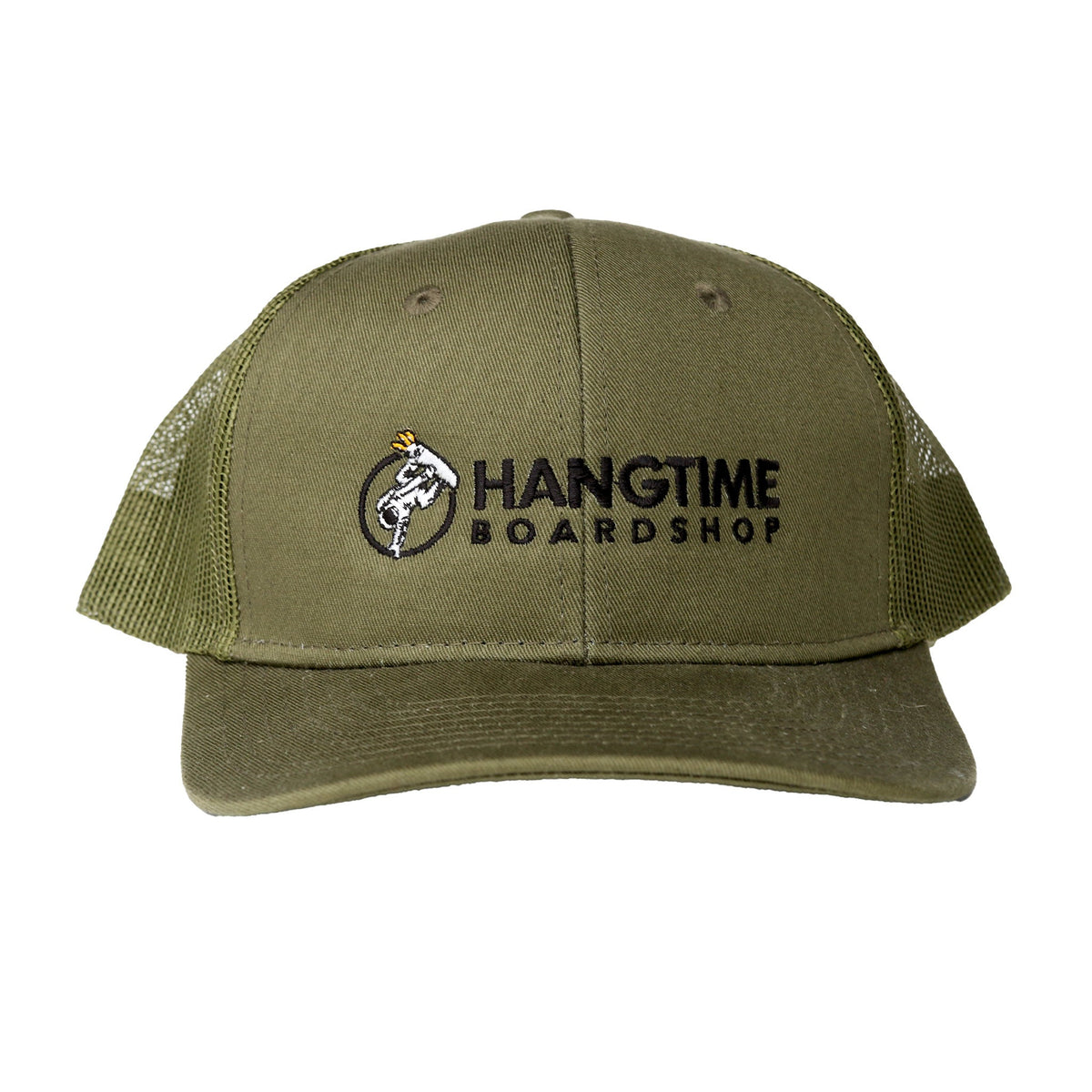 Hang Time Snapback Trucker Cap - Olive Green