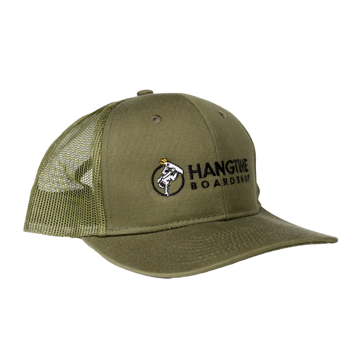 Hang Time Snapback Trucker Cap - Black