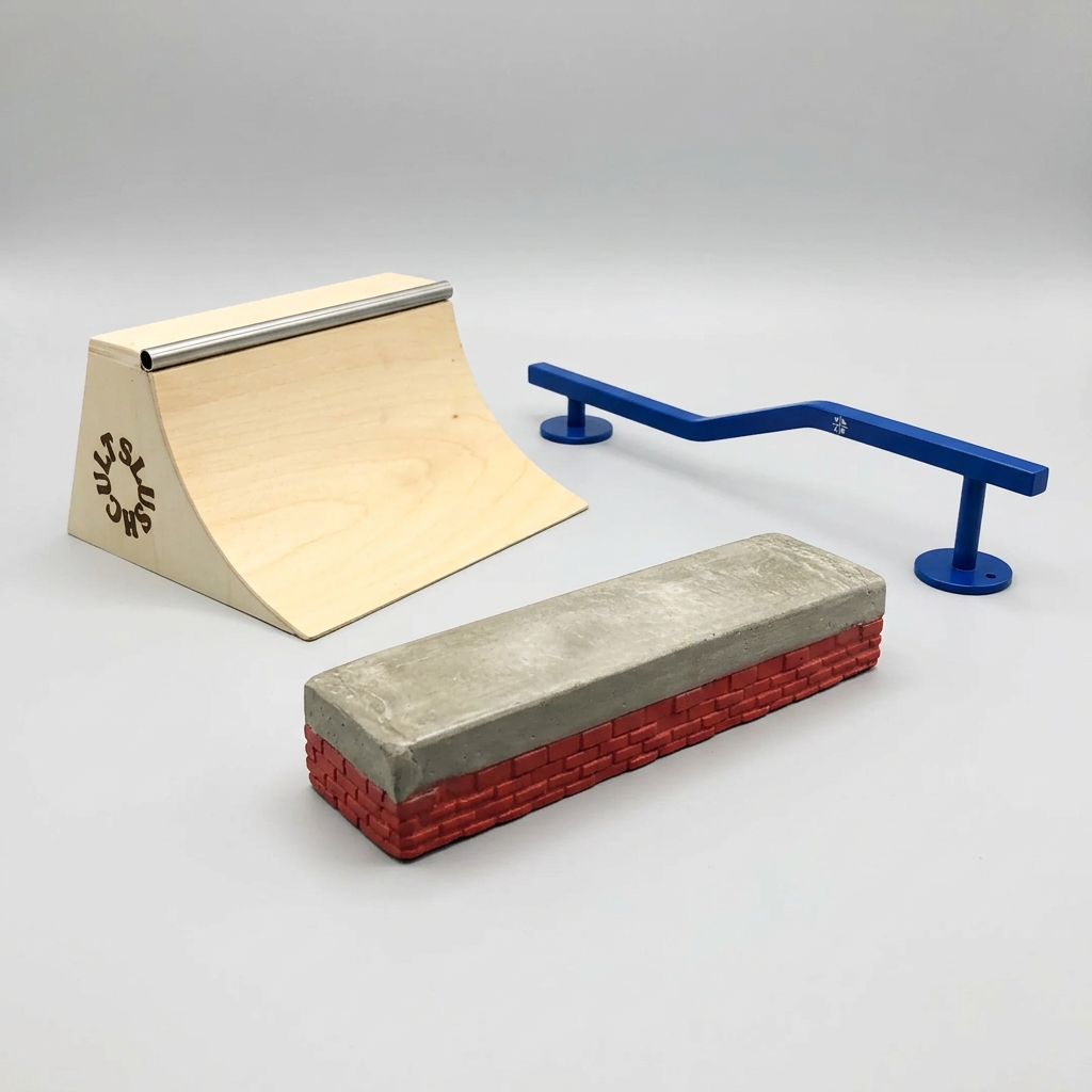 Three-product fingerboard park showcase