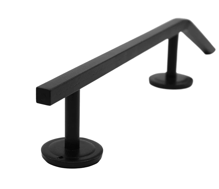 Fingerboard Rail with Pole Jam Entrance, 12.5" Long - Steel Construction - Black