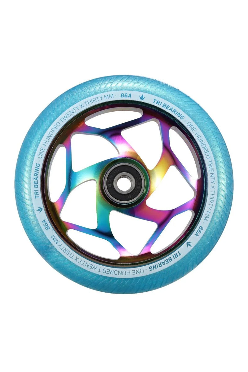 Envy - 120mm Tri Bearing Wheels (Oil Slick / Teal)